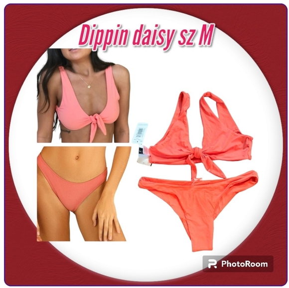 Dippin Daisy's Muse Front Tie Top & Cheeky Nocturnal Bottom Bikini Swims… - Picture 1 of 14